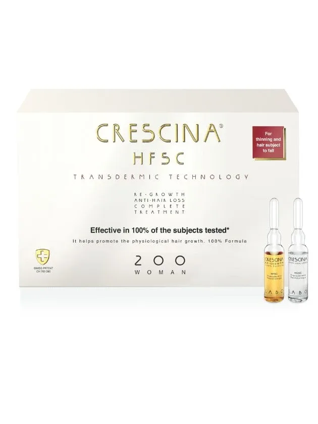 Crescina Transdermic Treatment ampulu komplekss sievietēm, intensitāte 200, 10 + 10 gb.
