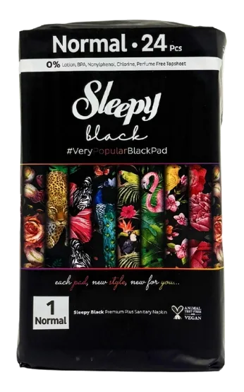 Sleepy Black Normal higiēniskās paketes, 24 gab.