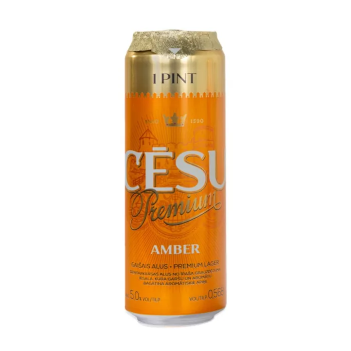 Alus Cēsu Premium Amber, bundžā 5% 0,568 l