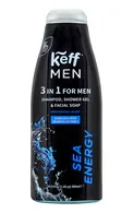 KEFF MEN 3IN1 SEA ENERGY ŠAMPŪNS, DUŠAS ŽELEJA UN SEJAS MAZGĀŠANAS LĪDZEKLIS, 500ML