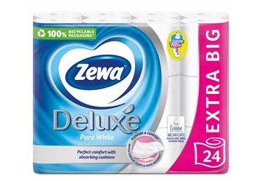 TUALETES PAPĪRS ZEWA DELUXE PURE WHITE 3KĀRTAS, 24RUĻĻI