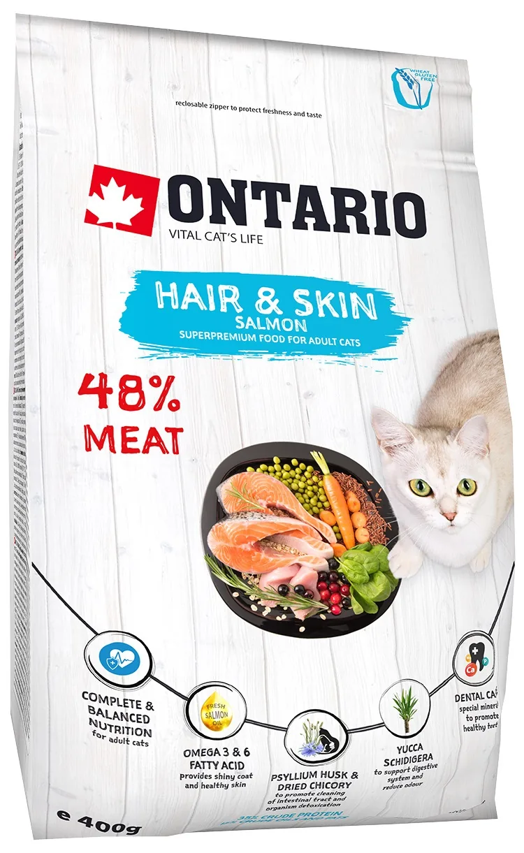 SAUSĀ BARĪBA KAĶIEM ONTARIO HAIR AND SKIN, 400G