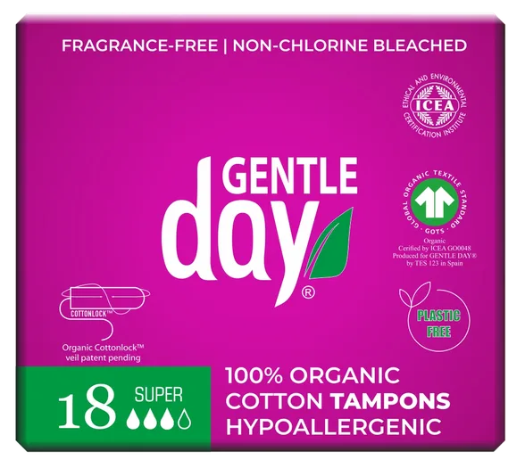 Gentle Day Super Organic Cotton tamponi, 18 gab.