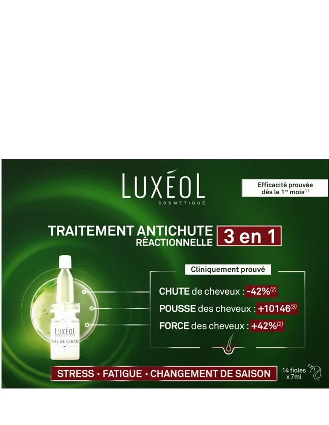 Luxéol 3 vienā kopšana reaktīvai matu izkrišanai, 14 x 7 ml