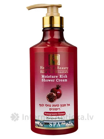H&B mitrinošs dušas krēms ar granātābolu, 780 ml