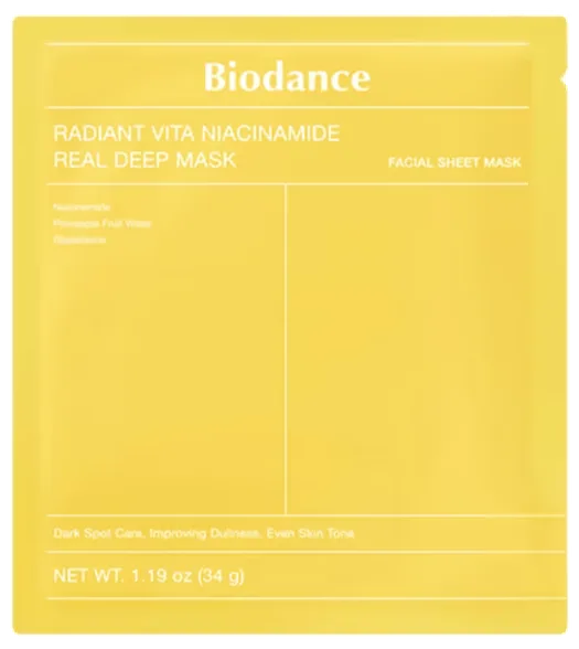Biodance Radiant Vita Niacinamide real deep sejas maska, 1 gab.