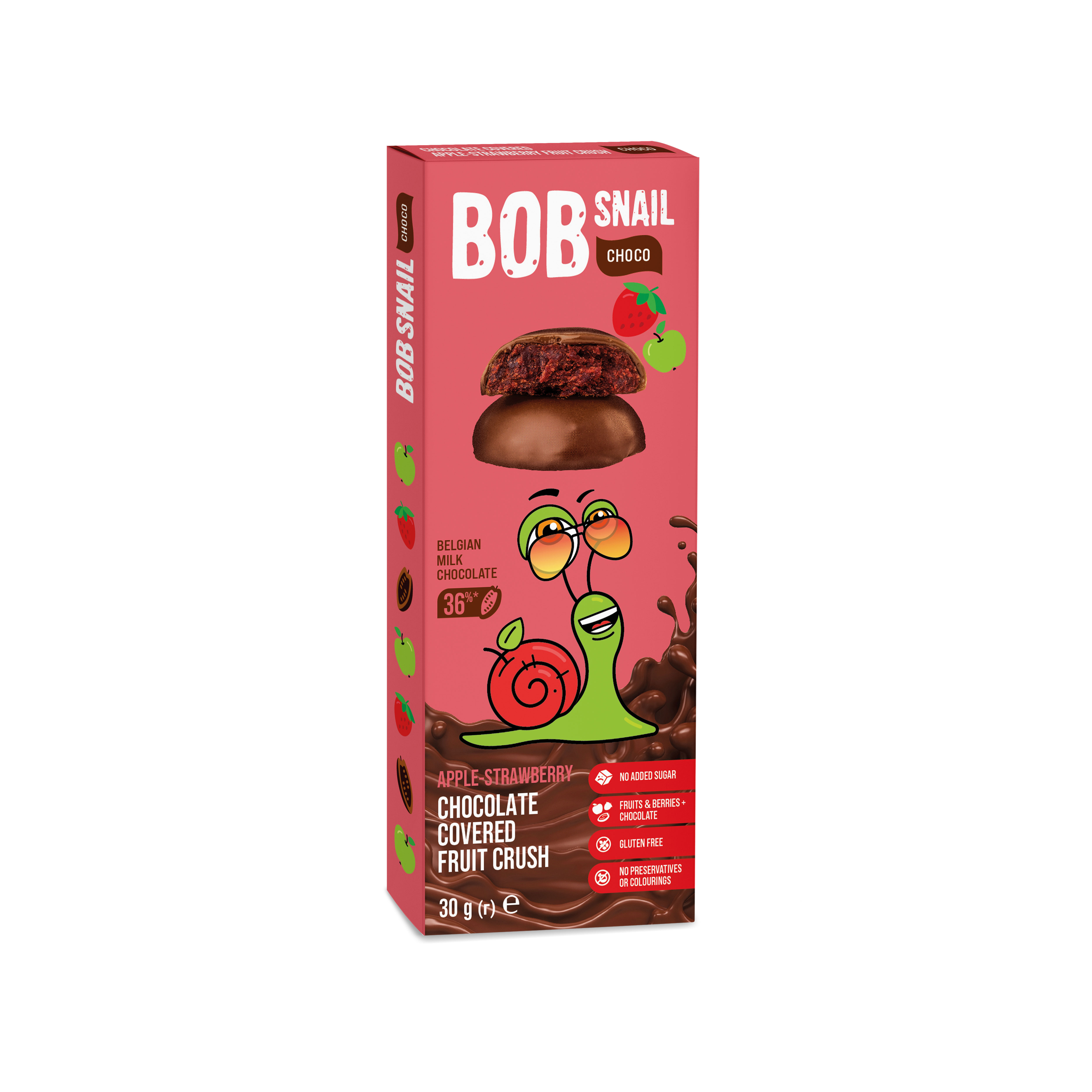 ĀBOLU-ZEMEŅU KONFEKTES PIENA ŠOKOLĀDĒ BOB SNAIL, 30G