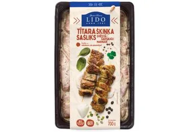 TĪTARA ŠĶIŅĶA ŠAŠLIKS SVIESTA-GARŠAUGU MARINĀDĒ LIDO 700G