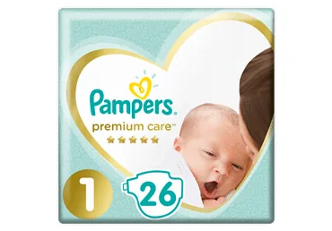 AUTIŅBIKSĪTES PAMPERS PREMIUM CARE S1 2-5KG 26GAB