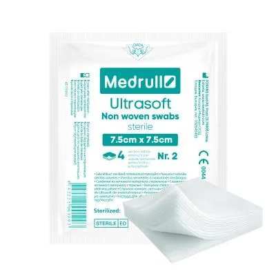 Medrull salvetes neaustas 7.5 x 7,5 cm sterilas N2