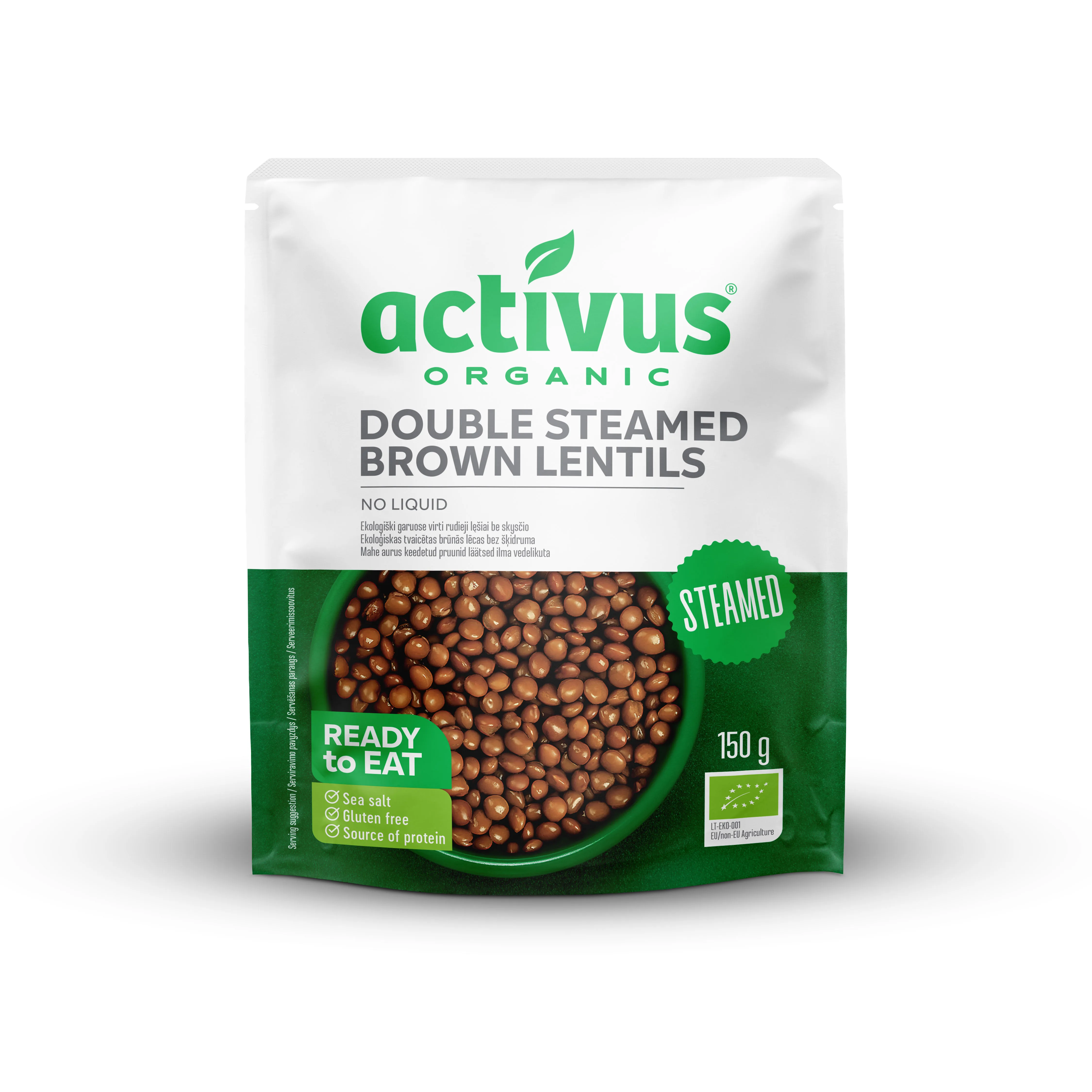 BRŪNĀS LĒCAS BEZ SĀLĪJUMA ACTIVUS BIO, 150G