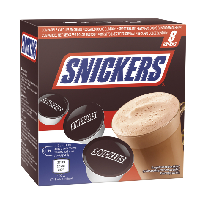 KARSTĀS ŠOKOLĀDES KAPSULAS SNICKERS 8X15G