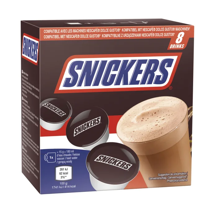 KARSTĀS ŠOKOLĀDES KAPSULAS SNICKERS 8X15G