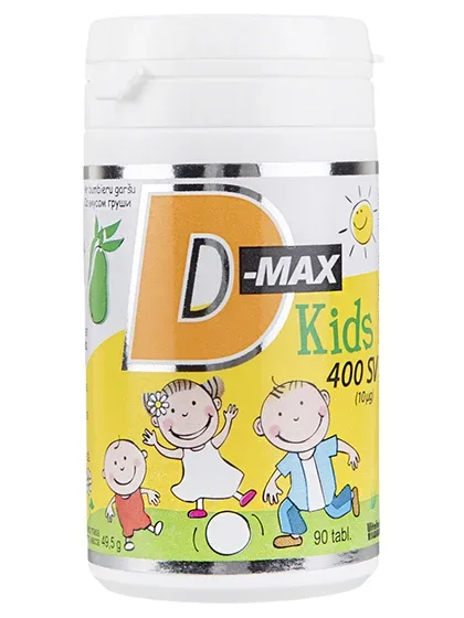 D-max kids vitamīni bērniem 400VS, 90 tabletes