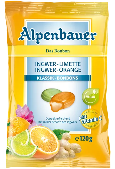 Alpenbauer Ingwer- Limette- Orange BIO konfektes, 120 g