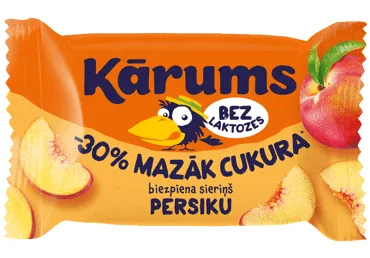 BIEZPIENA SIERIŅŠ BEZ LAKTOZES KĀRUMS PERSIKU 40G