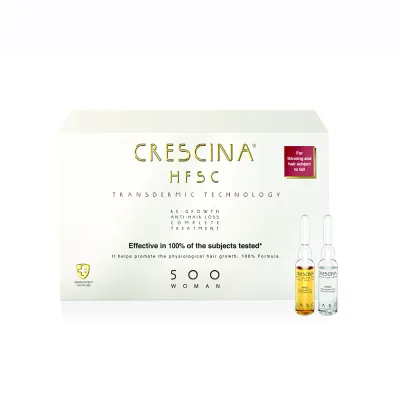 Crescina Transdermic ampulu komplekss matu augšanai un pret matu izkrišanu sievietēm, intensitāte 500, N10+10