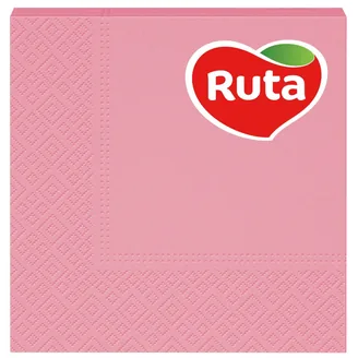 SALVETES RUTA ROZĀ 3PLY 33X33CM 20GAB