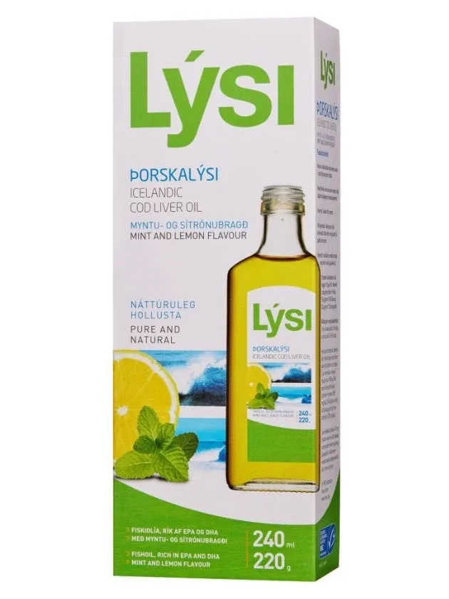 Lysi Islandes mencu aknu eļļa ar piparmētru un citrona garša, 240 ml