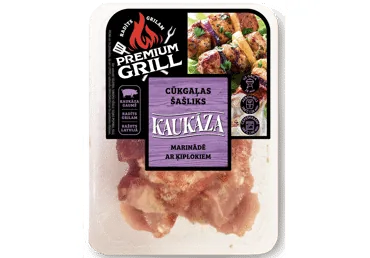 ŠAŠLIKS KAUKĀZA MARINĀDĒ AR ĶIPLOKIEM KGS 800G
