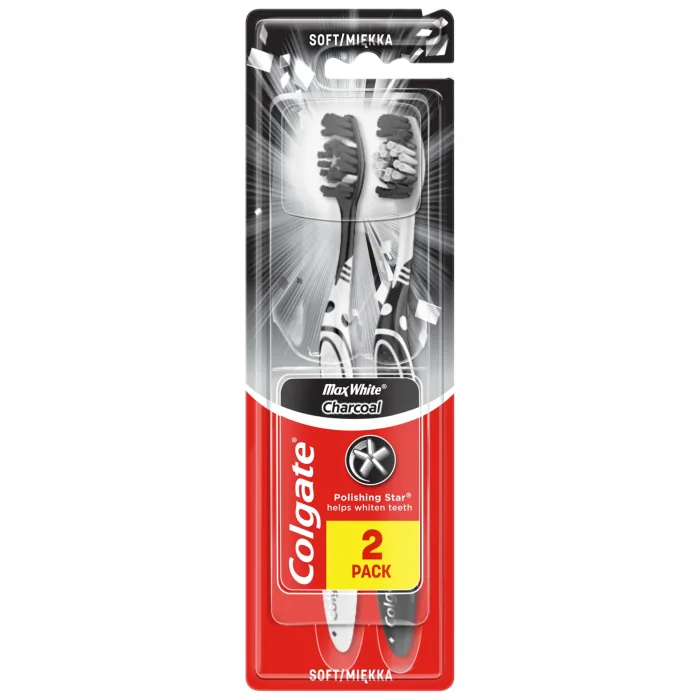 ZOBU BIRSTE COLGATE MAX WHITE CHARCOAL 2-PACK