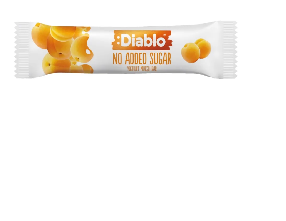 MUSLI BATONIŅŠ DIABLO, AR JOGURTU UN APRIKOŽU GARŠU, BEZ CUKURA, 30G