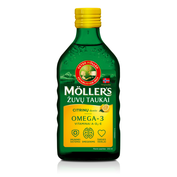 ZIVJU EĻĻA MÖLLER'S CITRONU GARŠA 250 ML. UZTURA BAGĀTINĀTĀJS