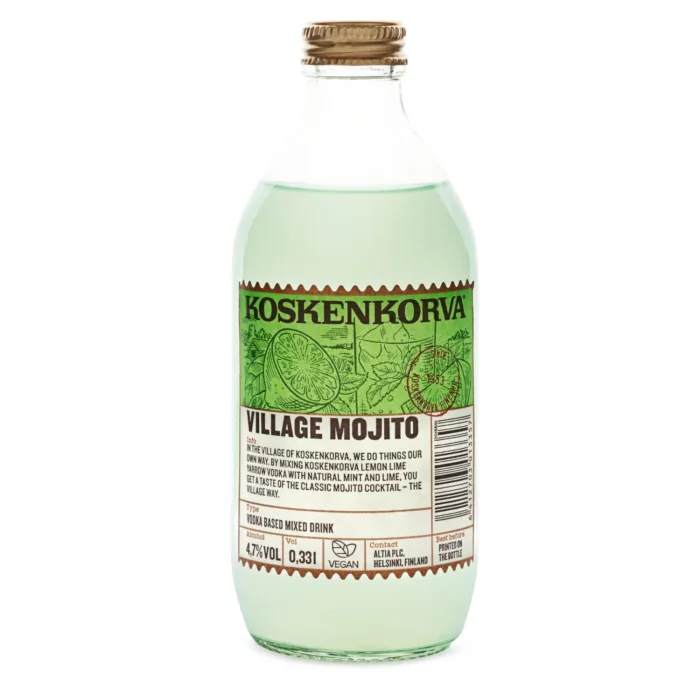 Алкогольный коктейль Koskenkorva Village Mojito 4,7%, 0,33 л