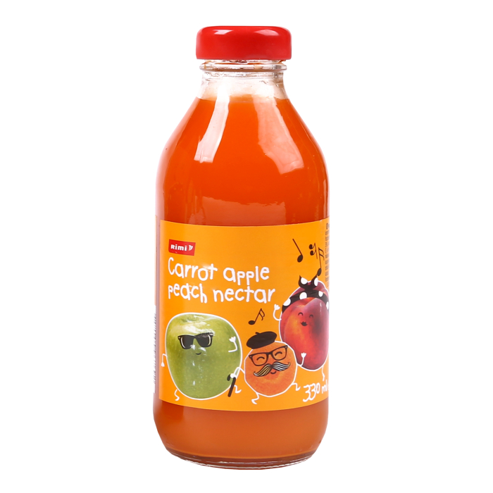 NEKTĀRS RIMI BURKĀNU, ĀBOLU, PERSIKU AR VITAMĪNU C 0,33L