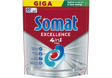 KAPSULAS TRAUKU MAZGĀJAMAI MAŠĪNAI SOMAT EXCELLENCE 4IN1 60GAB.