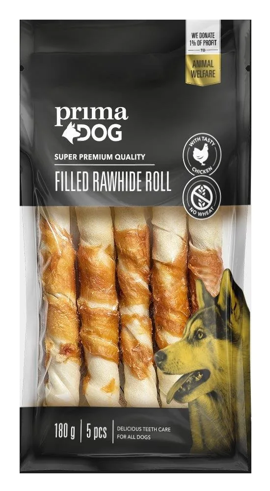 RULLĪTIS AR VISTAS GAĻU 13 CM PRIMA DOG, 5GAB, 180G