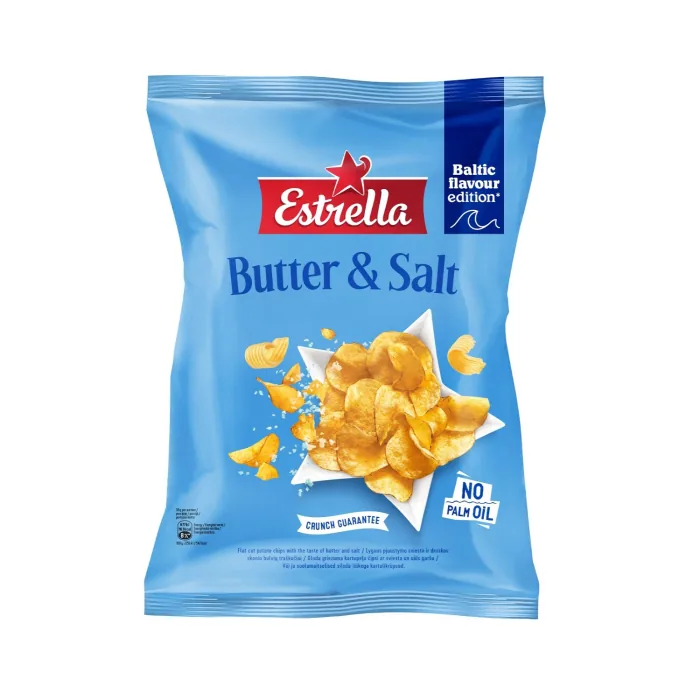 GLUDA GRIEZUMA KARTUPEĻU ČIPSI ESTRELLA AR SVIESTA UN SĀLS GARŠU 170G