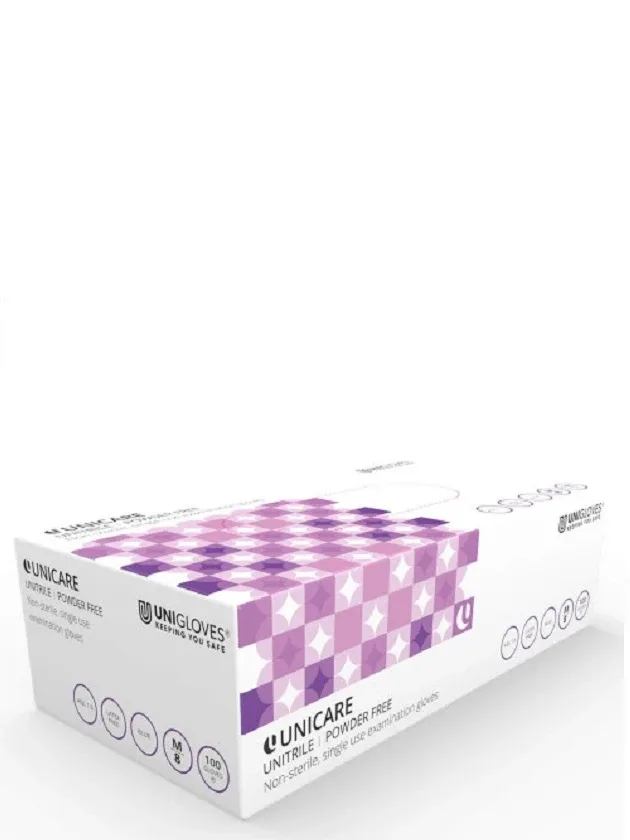 Cimdi nitrila bez pūdera violeti S zimērs, 100 gb.