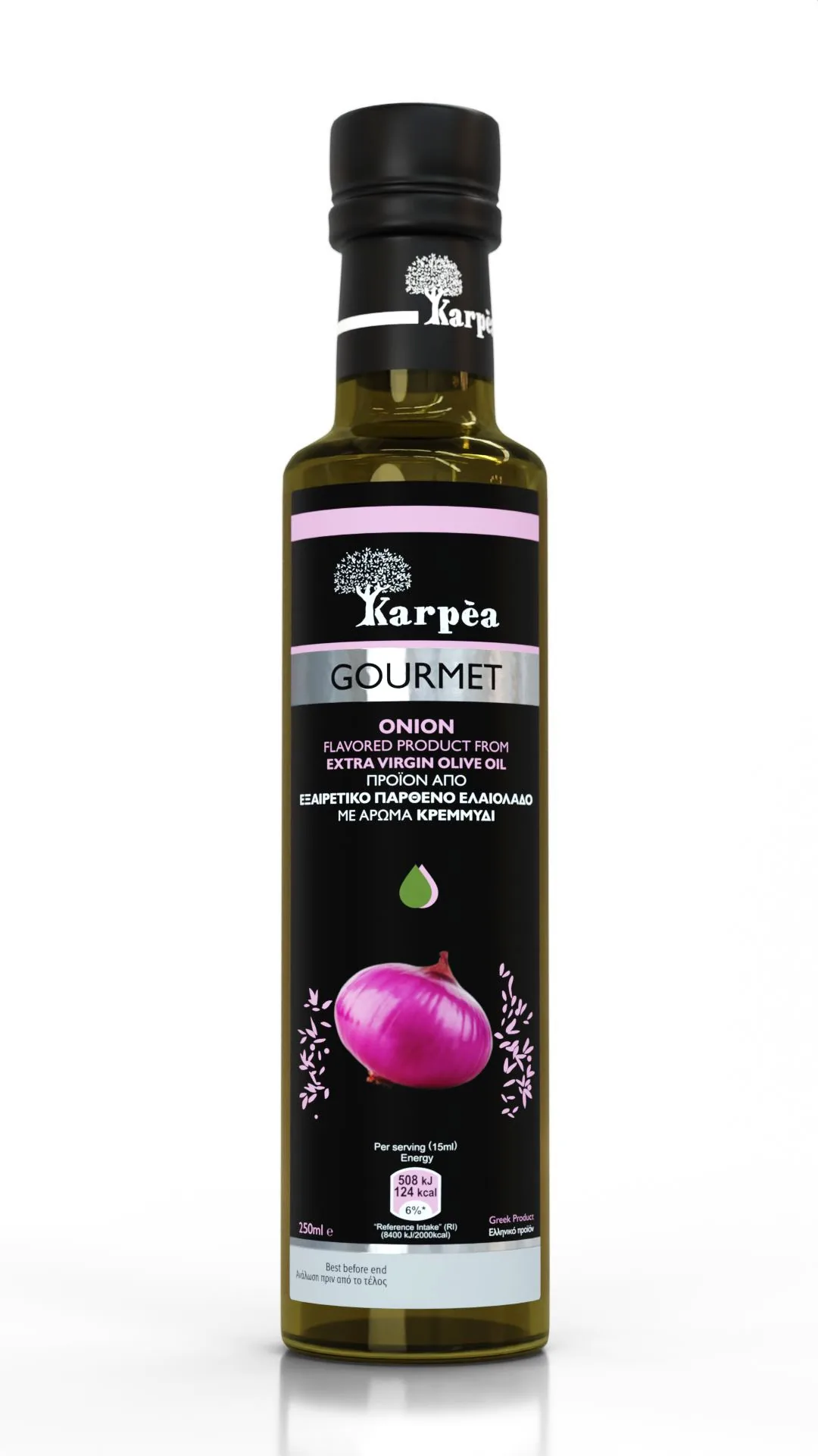 NEAPSTRĀDĀTA AUGSTĀKĀ LABUMA OLĪVEĻĻA KARPEA GOURMET AR SĪPOLU GARŠU, 250ML