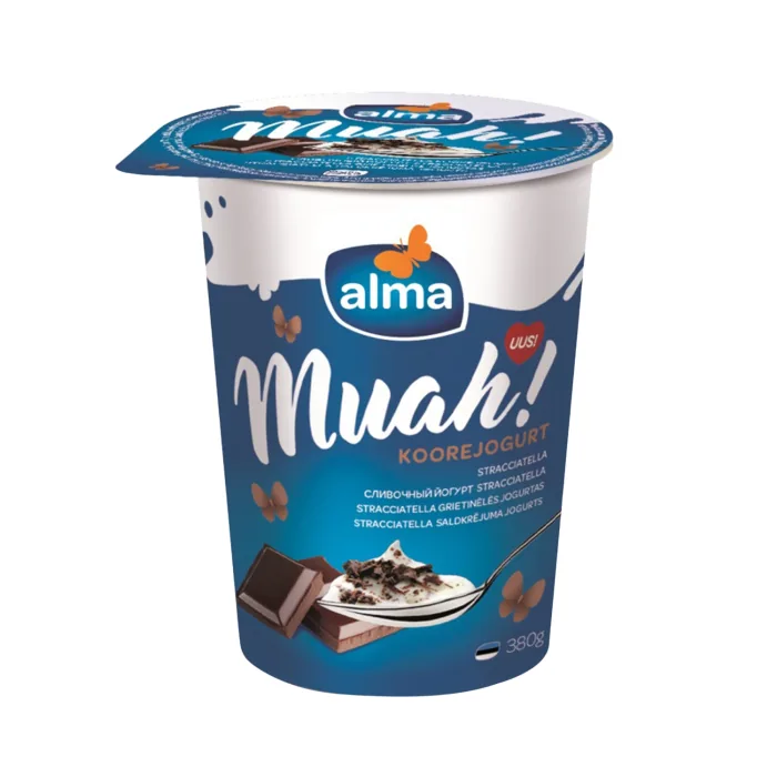 SALDKRĒJUMA JOGURTS ALMA MUAH! STRACCIATELLA 380G