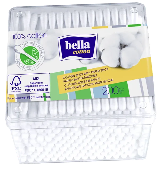 Bella Cotton vates kociņi, 200 gab.