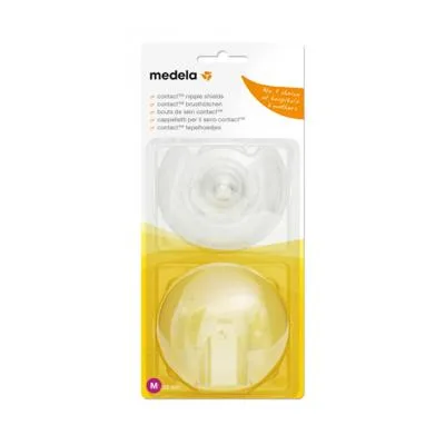Medela Contact silikona krūšu galu aizsargi ar plastmasas uzglabāšanas trauciņu M izmērs N2