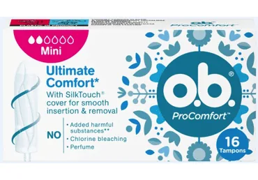 HIGIĒNISKIE TAMPONI O.B.PRO COMFORT MINI 16GAB.