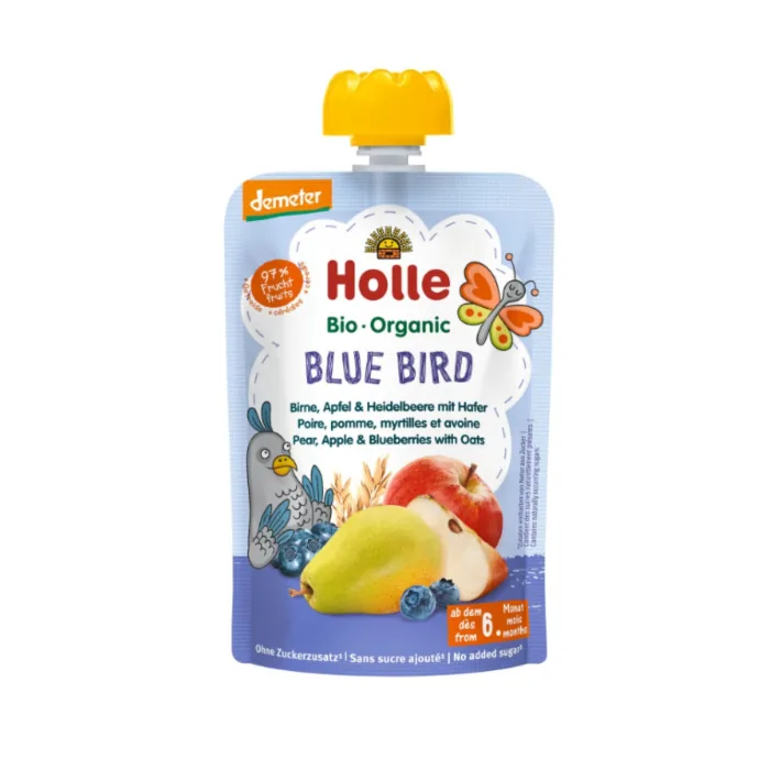 BIEZENIS AR AUZU PĀRSLĀM HOLLE AR BUMBIERIEM, ĀBOLIEM UN MELLENĒM, ZĪDAIŅIEM NO 6 MĒNEŠU VECUMA BIO 100G