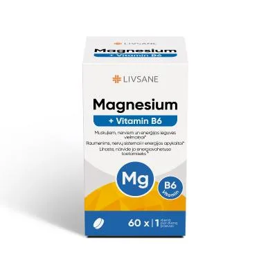 Livsane Magnijs + B6 vitamīns tabletes N60