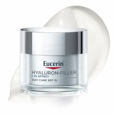 Eucerin Hyaluron-Filler +3X Effect pretnovecošanās dienas sejas krēms ar SPF 15 sausai ādai 50 ml