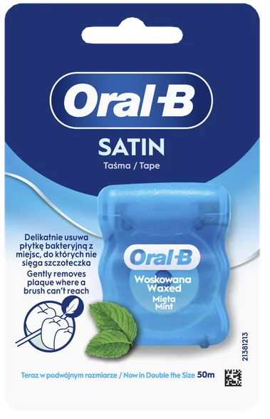 Oral-B Satin Tape (50 m) zobu diegs, 1 gab.