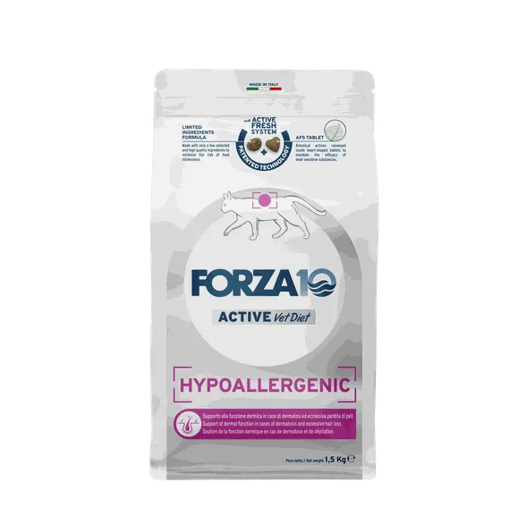 FORZA10 Active Vetdiet Cat hypoallergenic, kaķiem sausā barība, 1,5 kg
