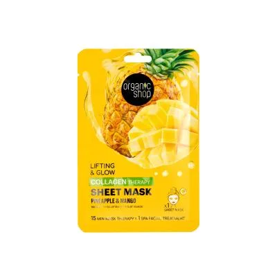 Тканевая маска с коллагеном Organic Shop Pineapple & Mango, 1 шт.