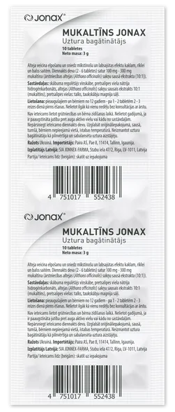 Jonax mukaltīns tabletes, 10 gab.