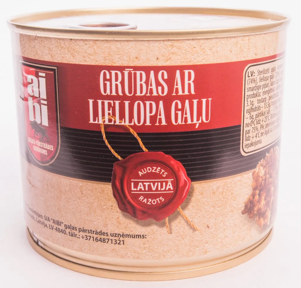 GRŪBAS AR LIELLOPA GAĻU AIBI, 525G