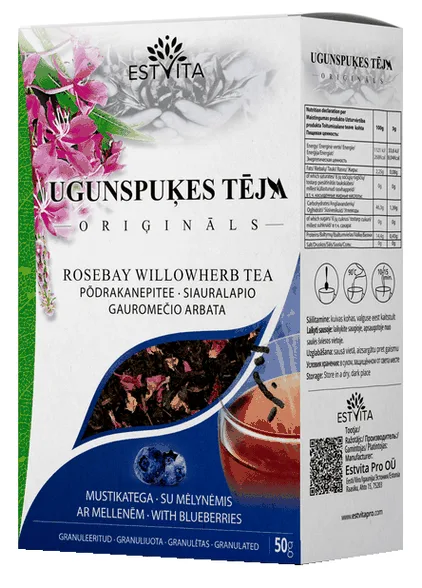 Estvita ugunspuķes tēja ar mellenēm beramā tēja, 50 g