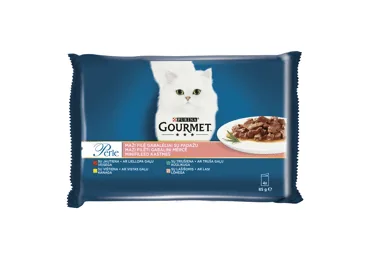 KAĶU KONSERVI GOURMET PERLE AR LIELLOPU GAĻU 4X85G