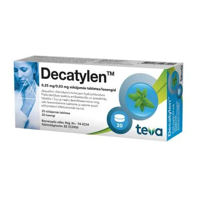 Decatylen 0,25 mg/0,03 mg sūkājamās tabletes N20
