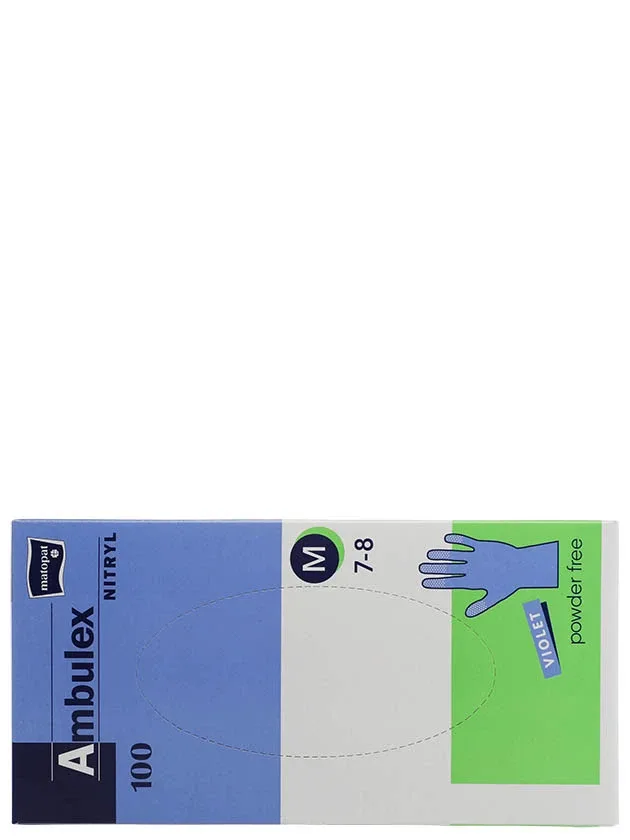 Cimdi nitrila ambulex violeti izm.M, 100 gb.